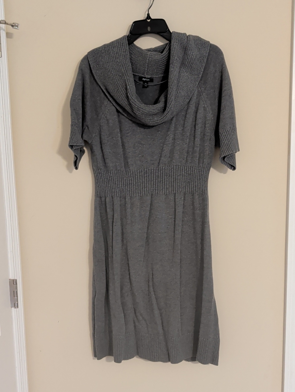 Apt. 9 Gray Short Sleeve Cowl Neck Midi Dress